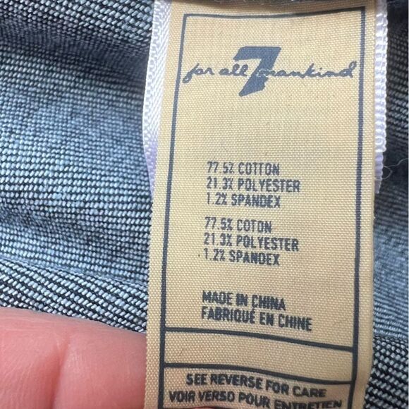 7 For All Mankind Denim Long Sleeve Shirt Dress Youth Size XL Women’s XS - Picture 10 of 11